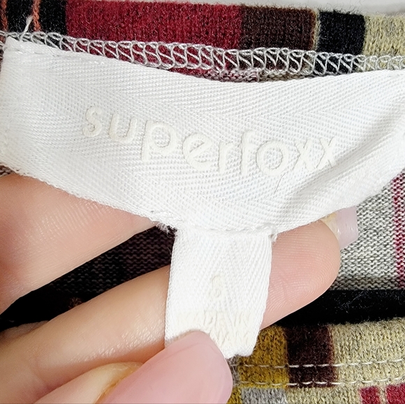 4/$20 Superfoxx Multicolor Striped Long Sleeve Midi Dress Small - Picture 5 of 8